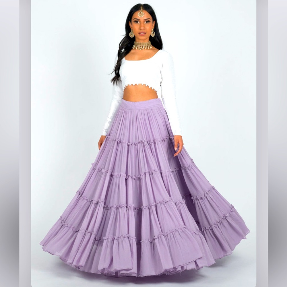 NWT Saree Room Lilac Pari Lehenga Skirt